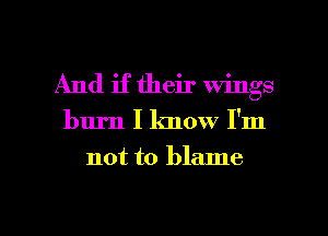 And if their wings

burn I know I'm

not to blame

g