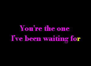 You're the one

I've been waiting for