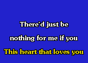 There'd just be

nothing for me if you

This heart that loves you