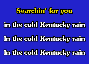 Searchin' for you
in the cold Kentucky rain
In the cold Kentucky rain

In the cold Kentucky rain