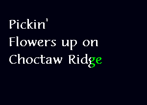 Pickin'

Flowers up on

Choctaw Ridge