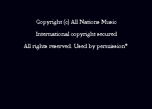 Copyright (c) All Nations Munic
hmmdorml copyright nocumd

All rights macrmd Used by pmown'