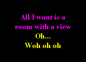 All I want is a

room With a view

Oh...
W'oh oh oh