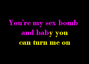 You're my sex bomb
and baby you

can turn me on