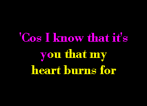 'Cos I know that it's

you that my
heart burns for