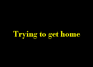 Trying to get home