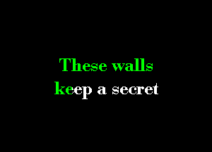 These walls

keep a secret