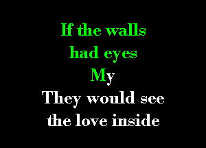 If the walls
had eyes

My
They would see

the love inside