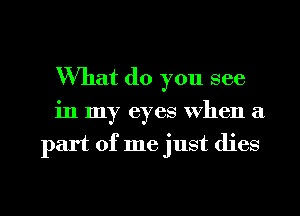 What do you see
in my eyes when a
part of me just dies

g