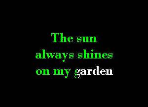 The sun

always shines

on my garden