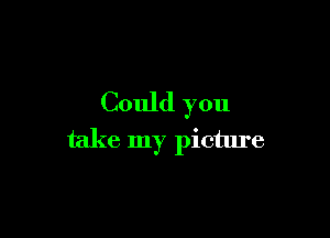 Could you

take my picture