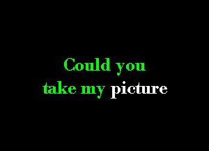 Could you

take my picture