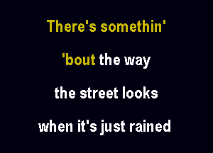 There's somethin'

'bout the way

the street looks

when it's just rained