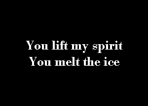 You lift my spirit

You melt the ice