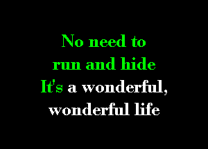 No need to
run and hide
It's a wonderful,
wonderful life

g