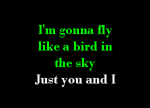I'm gonna fly
like a bird in
the sky

Just you and I