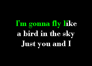 I'm gonna fly like
a bird in the sky

Just you and I

g