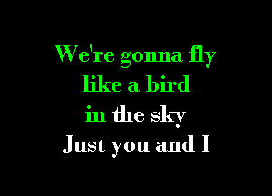 W e're gonna fly
like a bird
in the sky

Just you and I