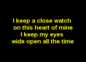 I keep a close watch
on this heart of mine

I keep my eyes
wide open all the time