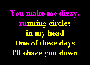 You make me dizzy,
running circles
in my head
One of these days

I'll chase you down