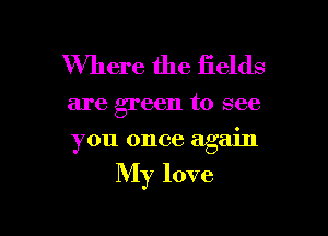 Where the fields

are green to see

you once again

My love