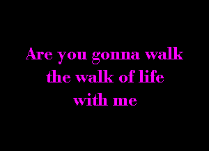 Are you gonna walk

the walk of life

with me