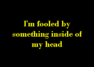 I'm fooled by

something inside of
my head