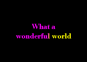 VVllat a

wonderful world