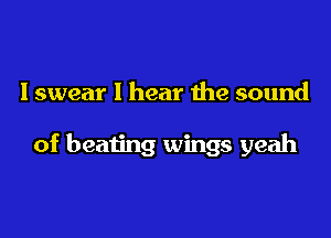 I swear I hear me sound

of beating wings yeah