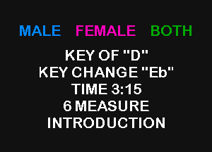 KEYOFD
KEYCHANGEEU'

WME3H5
6MEASURE
INTRODUCHON