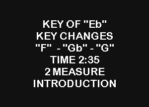 KEYOFEU'
KEYCHANGES
IIFIl - IIGbII - IIGI.

NME235
2MEASURE
INTRODUCHON