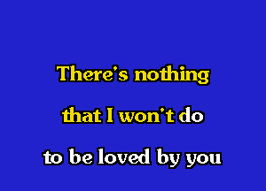 There's noihing

that I won't do

to be loved by you