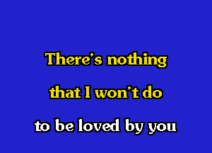 There's noihing

that I won't do

to be loved by you