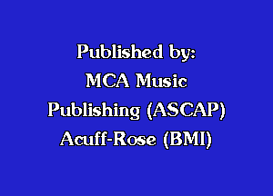 Published byz
MCA Music

Publishing (ASCAP)
Acuff-Rose (BMI)