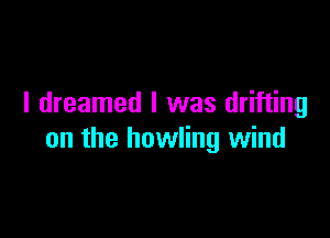 I dreamed l was drifting

on the howling wind