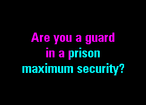 Are you a guard

in a prison
maximum security?