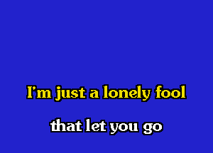 I'm just a lonely fool

mat let you go