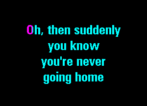 0h. then suddenly
you know

you're never
going home