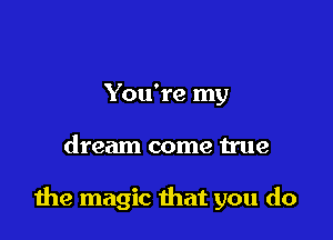 You're my

dream come true

the magic that you do