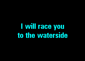 I will race you

to the waterside