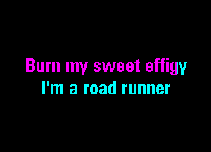 Burn my sweet effigy

I'm a road runner