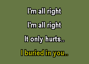 Pn1mI ght
I'm all right
It only hurts..

I buried in you..