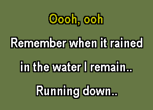 Oooh, ooh
Remember when it rained

in the waterl remain..

Running down..