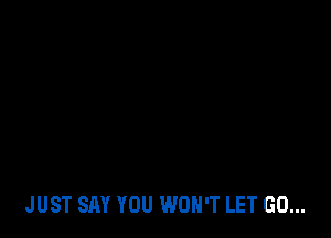 JUST SAY YOU WON'T LET GO...