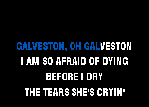 GALVESTOH, 0H GALVESTOH
I AM SO AFRAID 0F DYING
BEFORE I DRY
THE TEARS SHE'S CRYIH'