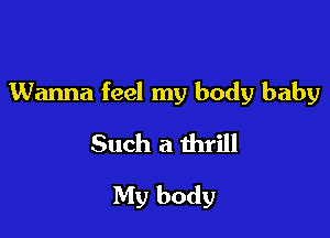 Wanna feel my body baby

Such a thrill
My body