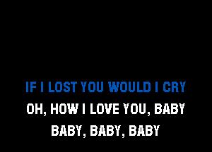 IF I LOST YOU WOULD l CRY
0H, HOWI LOVE YOU, BABY
BABY, BABY, BABY