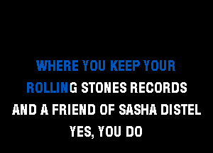 WHERE YOU KEEP YOUR
ROLLING STONES RECORDS
AND A FRIEND 0F SASHA DISTEL
YES, YOU DO