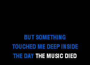 BUT SOMETHING
TOUCHED ME DEEP INSIDE
THE DAY THE MUSIC DIED