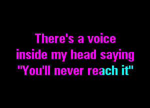 There's a voice

inside my head saying
You'll never reach it